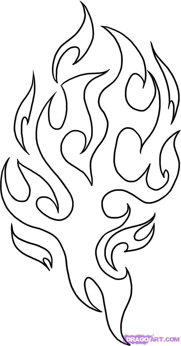 608x1159 Fire Flames Coloring Pages Leather Stenciling