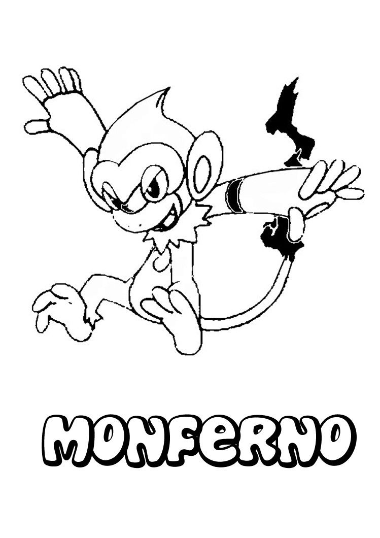749x1060 Monferno Pokemon Coloring Page. More Fire Pokemon Coloring Sheets