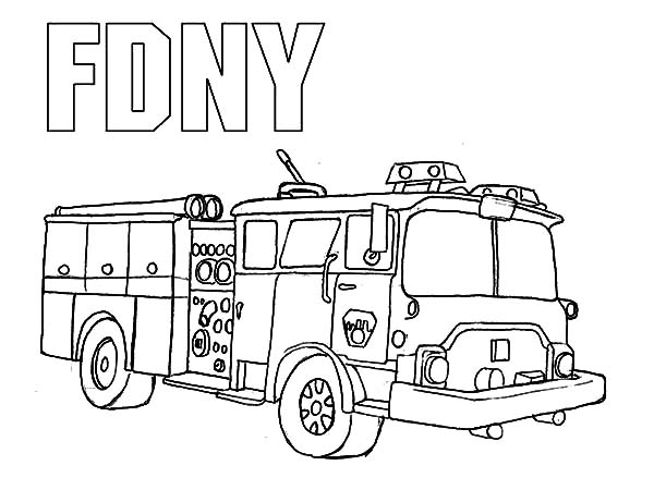 600x450 Fire Truck Coloring Pages For Kids Printable