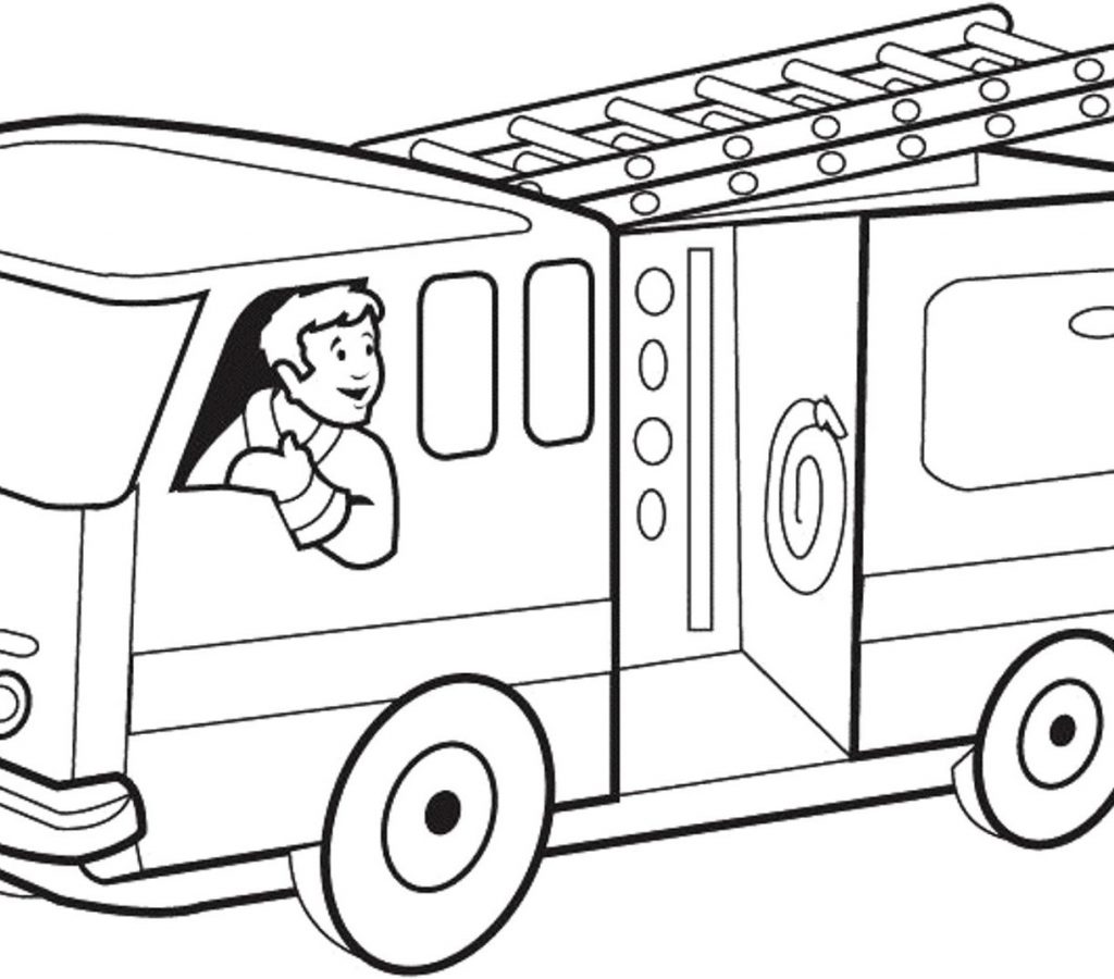 1024x900 Toy Fire Truck Coloring Page For Preschoolers Pages Printable
