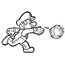 230x230 Mario Throwing Fireball Coloring Page