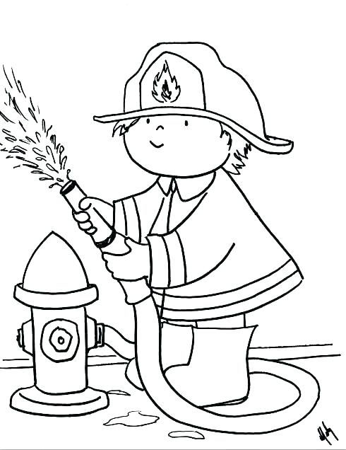 490x636 Fireman Bring Hose Coloring Page Fireman Bring Hose Firefighter