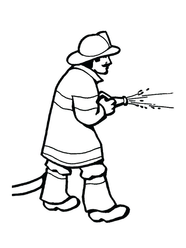 Firefighter Helmet Coloring Page