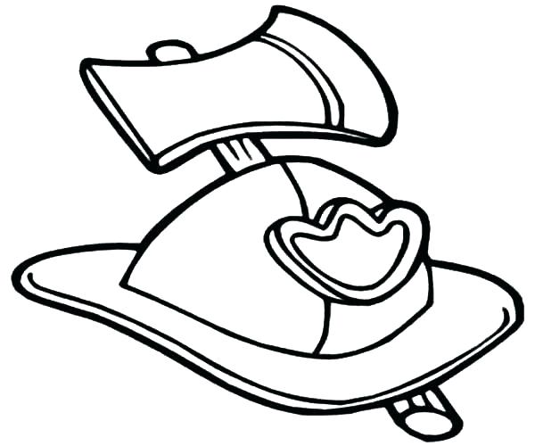 600x500 Cowboy Hat Coloring Page Firefighter Hat Coloring Page Firefighter