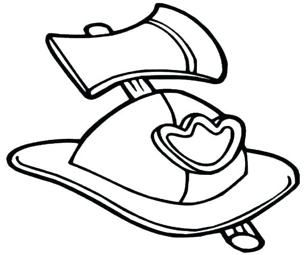 600x500 Fire Fighter Hats Fireman Hat Coloring Page Cowboy Hat Coloring