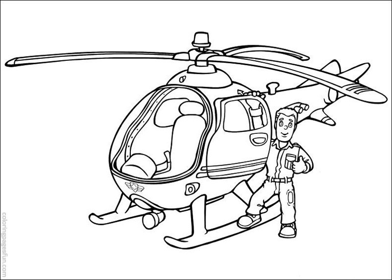 800x571 Fireman Sam Coloring Pages Printable Helicopter