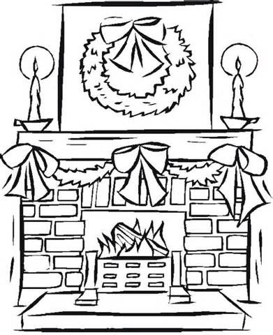 Fireplace Coloring Page