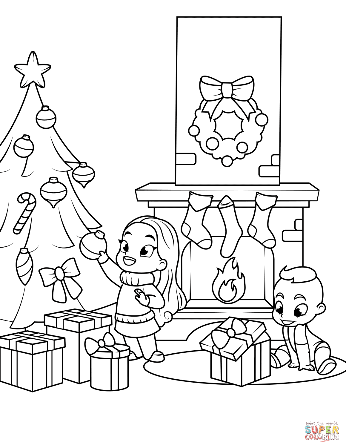1159x1500 Fireplace Coloring Page