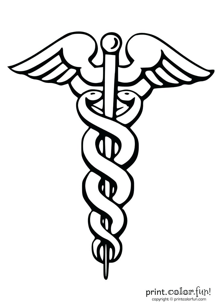 736x1012 First Aid Coloring Pages Medical Coloring Pages Caduceus Symbol