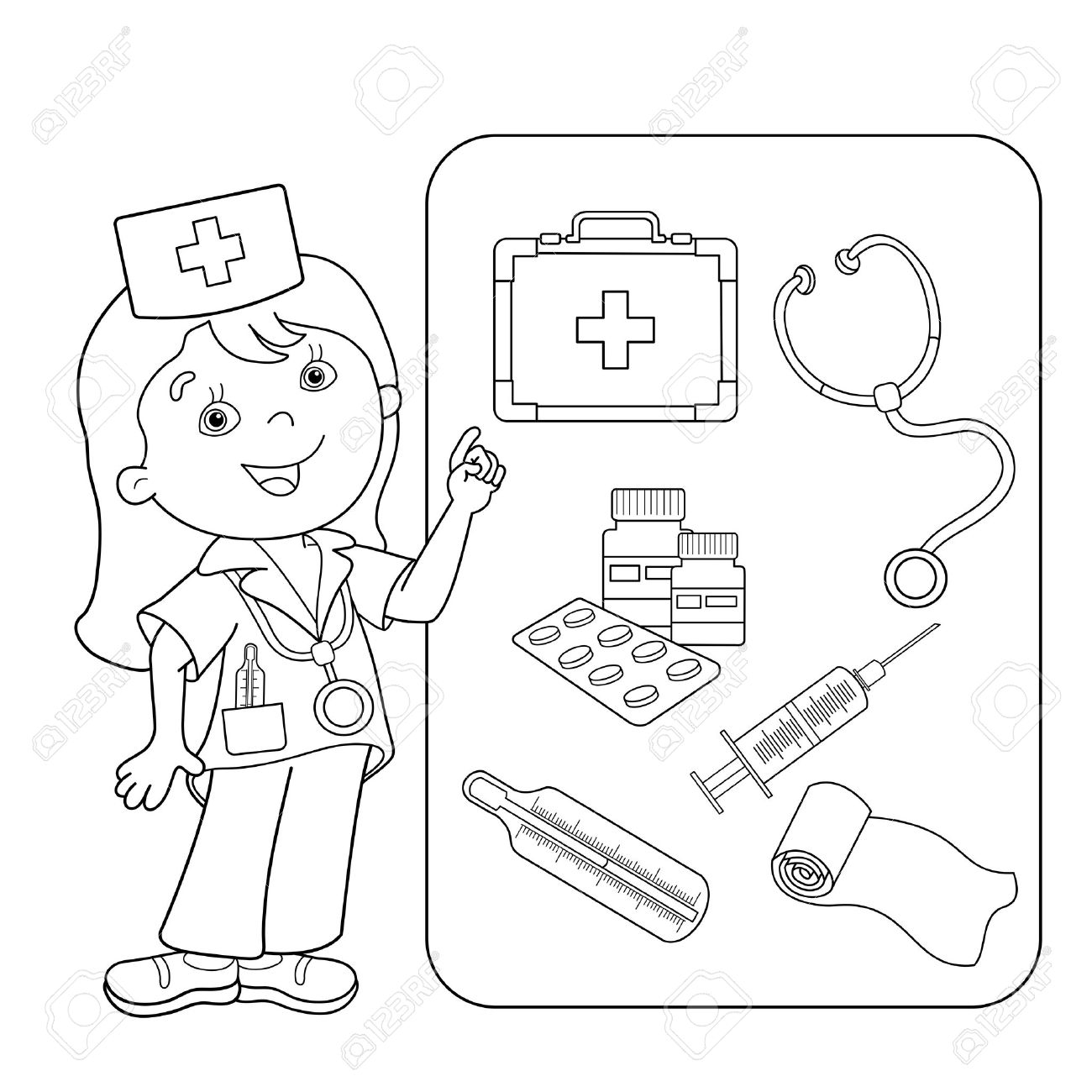 1300x1300 Superior First Aid Coloring Pages For Kids Kit To Print 2018