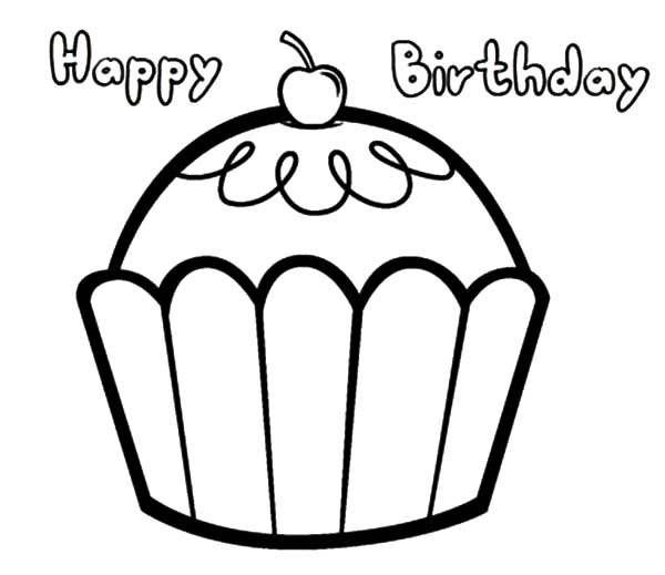 600x519 Easy Happy Birthday Drawings Easy Happy Birthday Cupcake Coloring