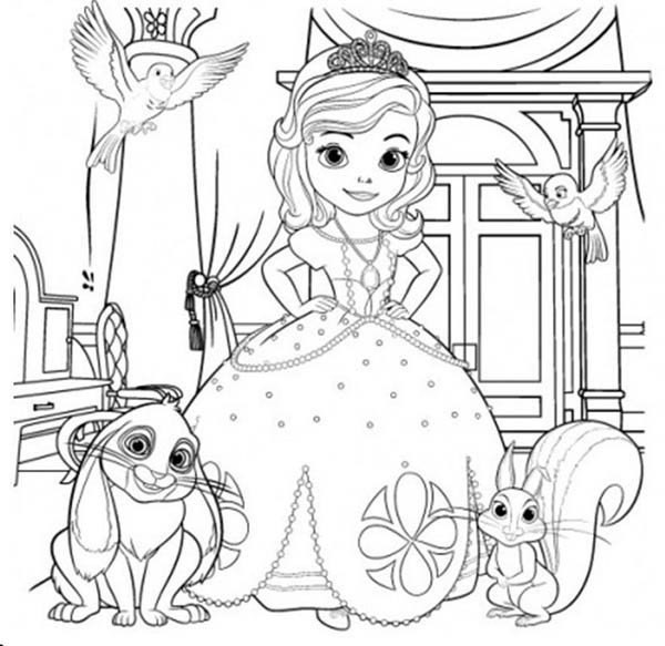 600x583 Sofia The First And Her Friends Coloring Page Netart With Sophia