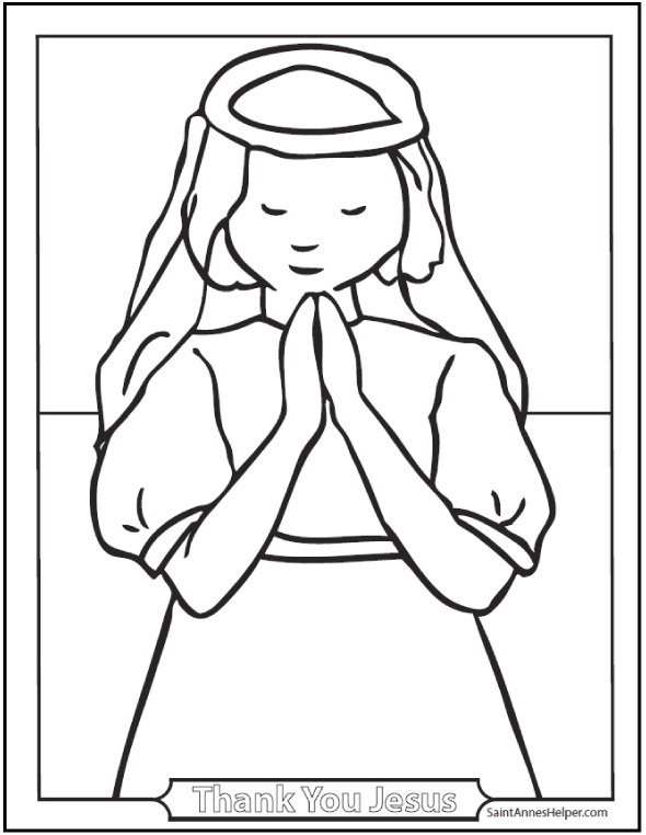 590x762 First Communion Girl Coloring Page