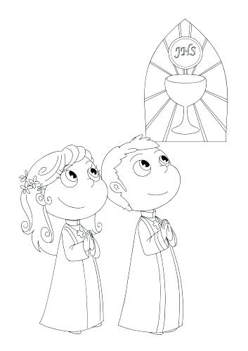 353x500 My First Communion Coloring Page First Communion My