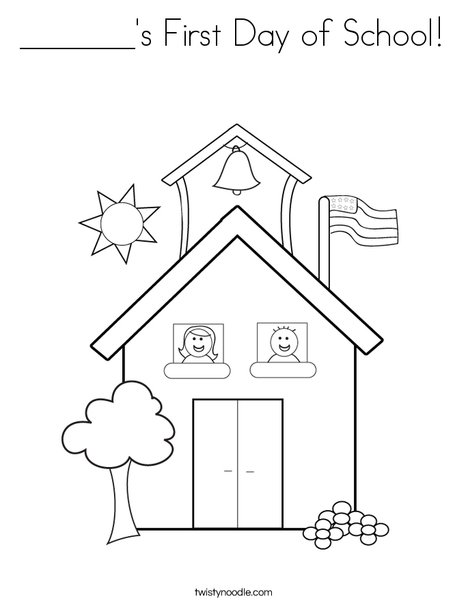 468x605 's First Day Of School Coloring Page