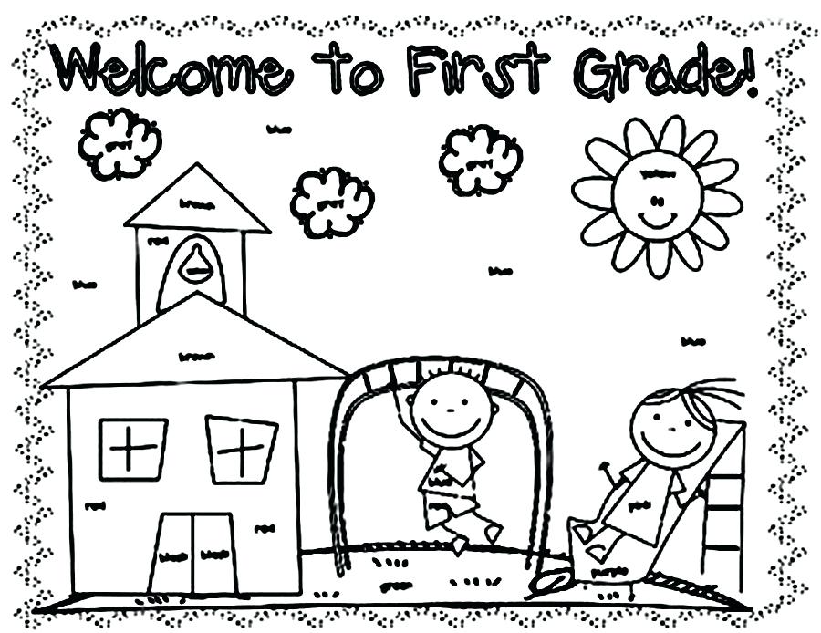 900x694 First Day Preschool Coloring Pages First Grade First Day