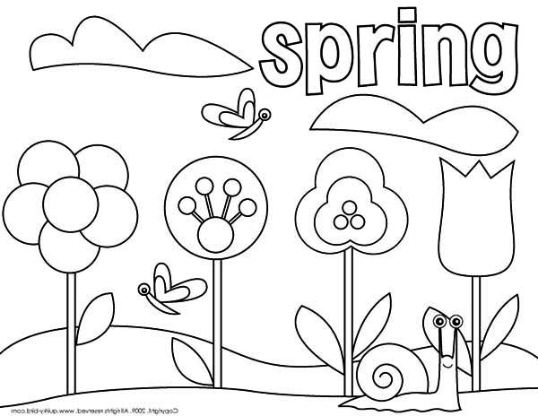 600x464 Picture Of Springtime Coloring Page Picture Of Springtime