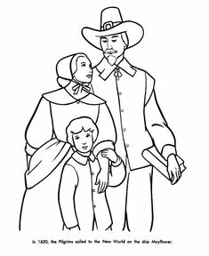 235x288 The First Thanksgiving Coloring Page Homeschool