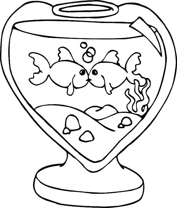 Fish Bowl Coloring Page