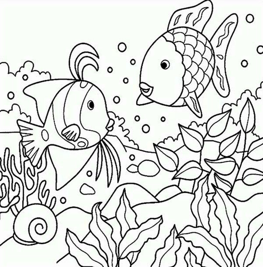 1068x1086 Charming Design Printable Fish Coloring Pages For Kids