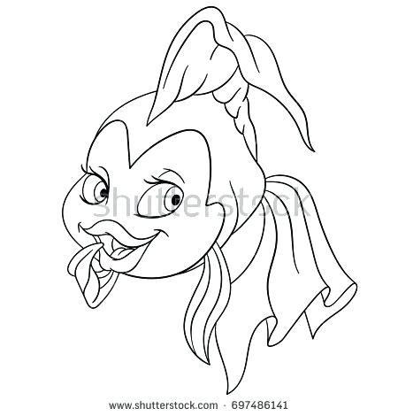 450x470 Coloring Page Cartoon Goldfish Gold Fish Stock Vector Coloring
