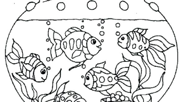 585x329 Fish Tank Coloring Page Goldfish In The Coloring Pages Of Goldfish