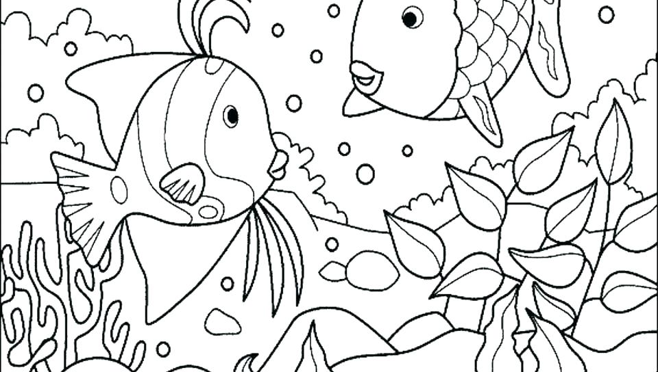 960x544 Aquarium Coloring Page In The Aquarium Coloring Page Fish Aquarium