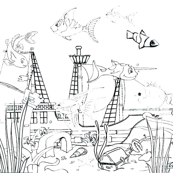 600x600 Aquarium Coloring Page Printable Aquarium Coloring Pages Empty