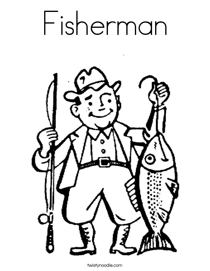 685x886 Fisherman Coloring Page