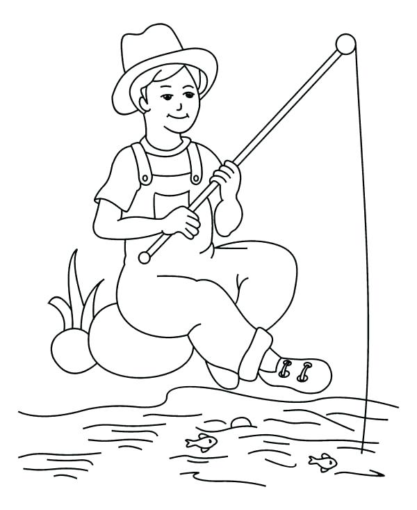 600x733 Fisherman Coloring Pages Shark Near Fishing Boat Jesus And