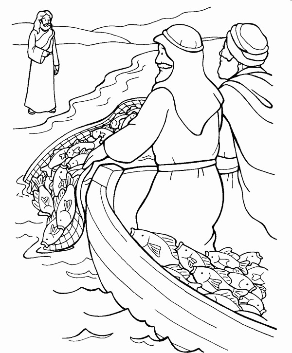 600x725 Jesus And The Fisherman Coloring Page Awesome Coloring Pages