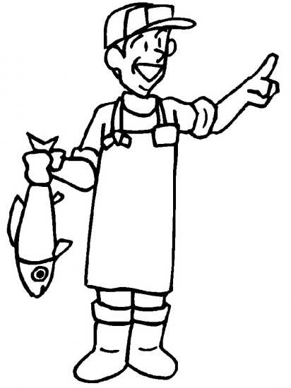 412x550 Fisherman Coloring Pages