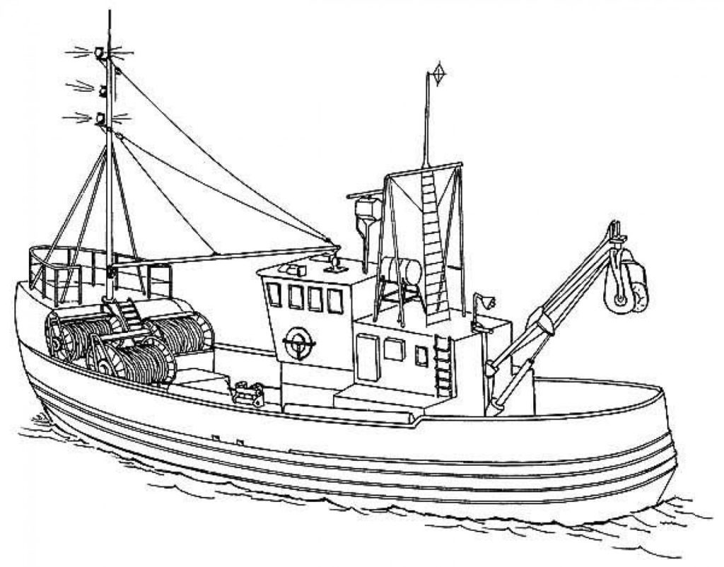 1024x802 Fishing Boat Coloring Pages