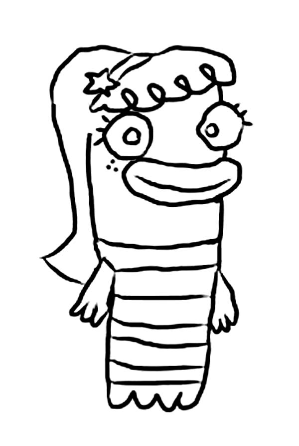 600x893 Kids Drawing Of Bea Goldfishberg Of Fish Hooks Coloring Page