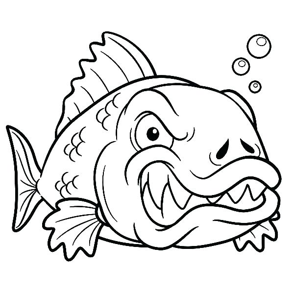 600x600 Coloring Pages Fish Fish Coloring Page Angry Monster Fish Coloring