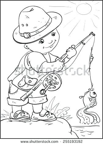 337x470 Fishing Pole Coloring Page Fishing Rod Coloring Pages Fishing