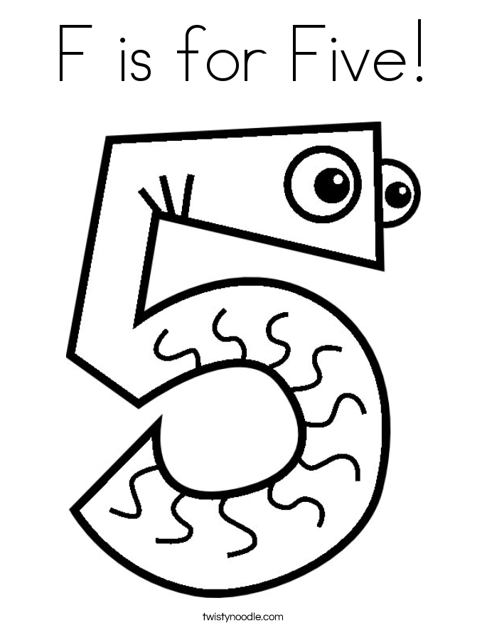 685x886 F Is For Five Coloring Page