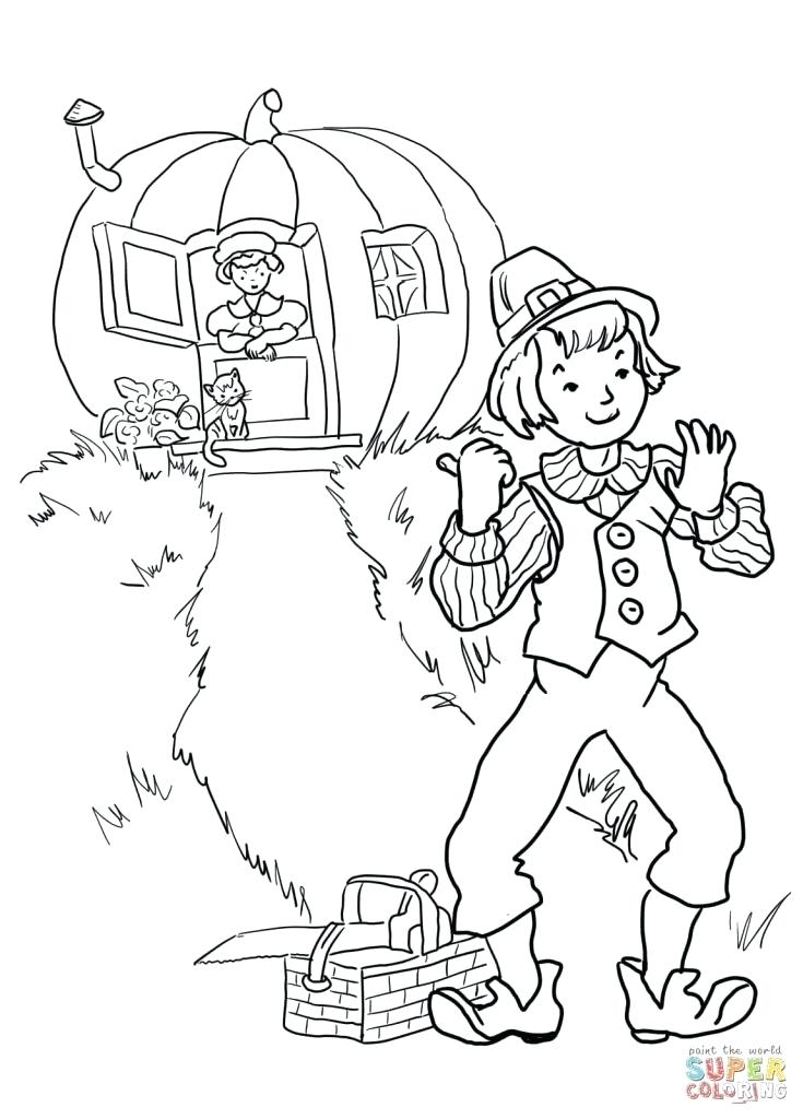 735x1024 5 Little Pumpkins Coloring Page Peter Pumpkin Eater Nursery Rhyme