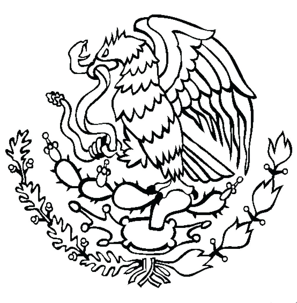 1004x1024 Mexico Flag Coloring Page
