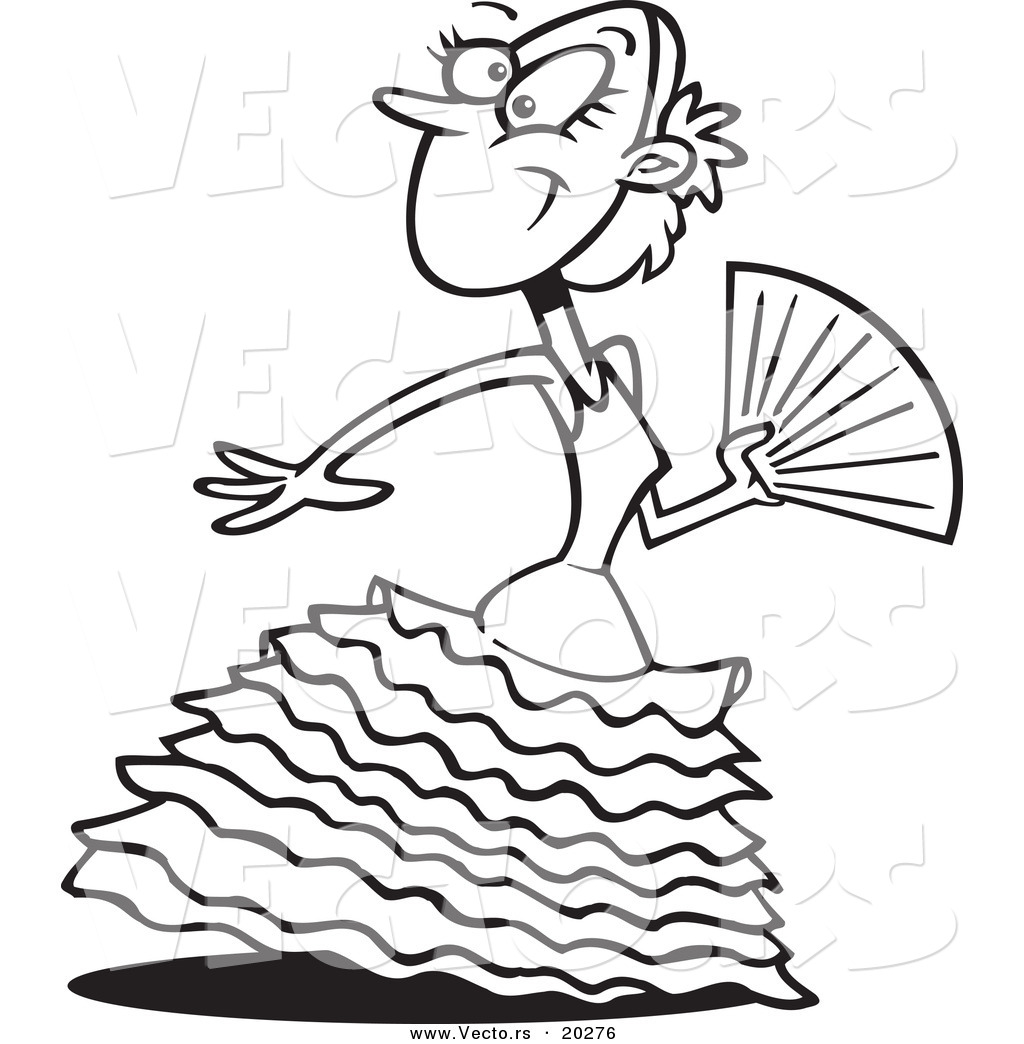 1024x1044 Vector Of A Beautiful Cartoon Flamenco Dancer