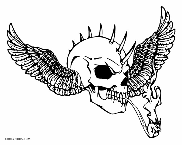 600x479 Coloring Pages Skulls Flames Printable Skulls Coloring Pages