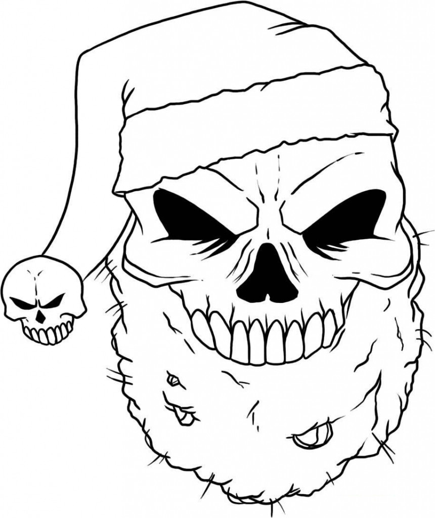 860x1024 Cool Flaming Skull Coloring Pages