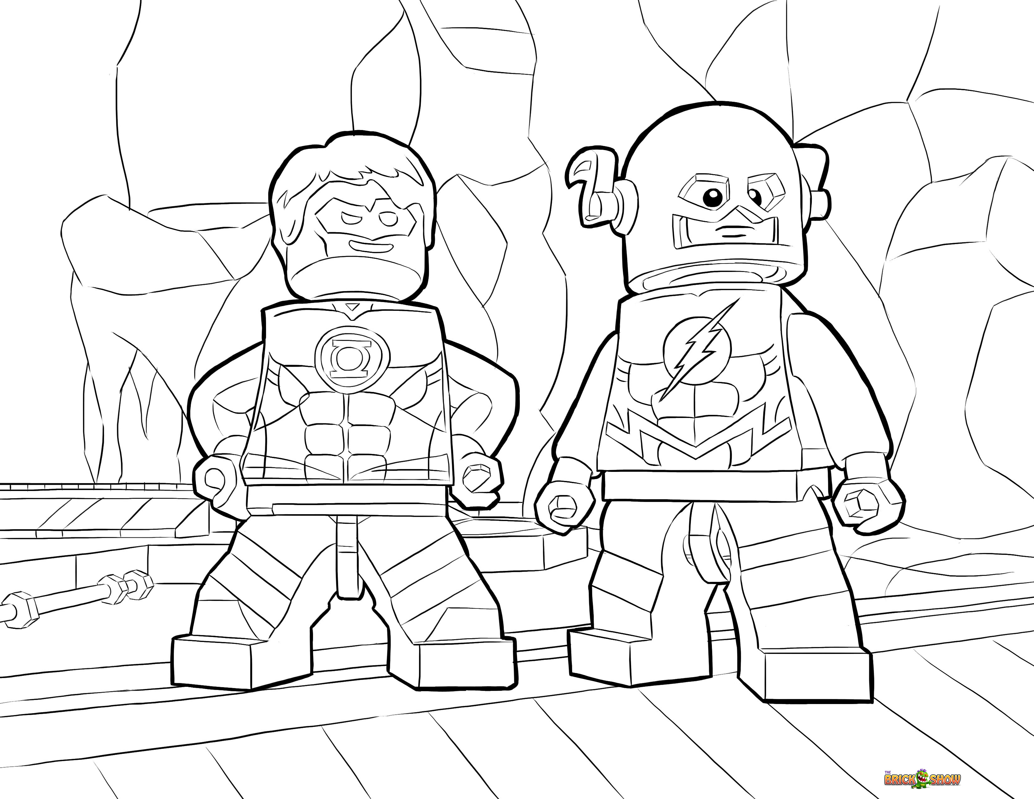 3300x2550 Lego Flash And Green Lantern Coloring Page, Printable Sheet