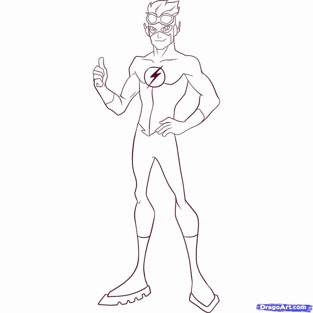 1304x1304 Flash Coloring Pages Unusual Kid Olegratiy