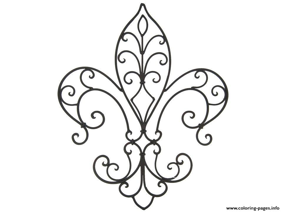 965x722 Fleur De Lis Coloring Pages