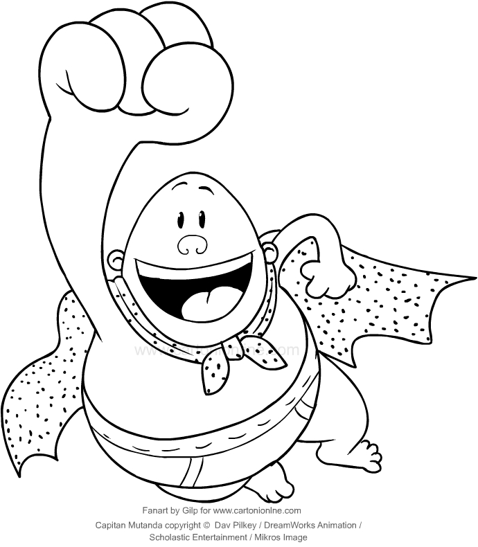 690x790 Drawing Captain Underpants In Flight Coloring Page