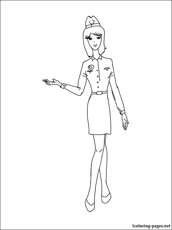 560x750 Flight Attendant Coloring Page Coloring Pages