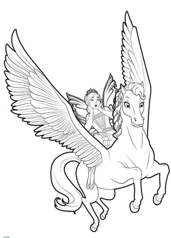 600x834 Unicorn Coloring Pages Flying With Fairy Unicorn