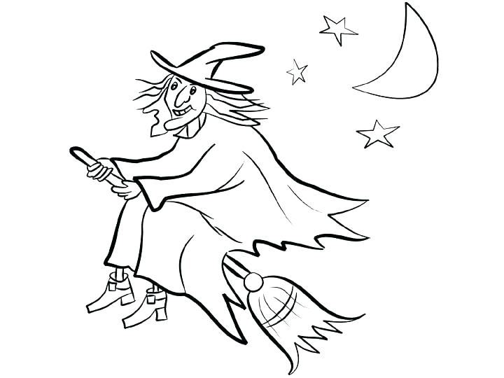 720x540 Witch Coloring Page Happy Witch Night Flight Coloring Witch