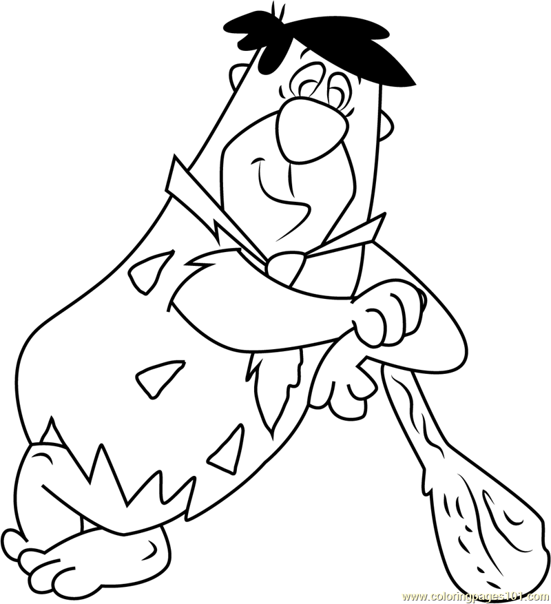 800x877 Fred Flintstones Coloring Page